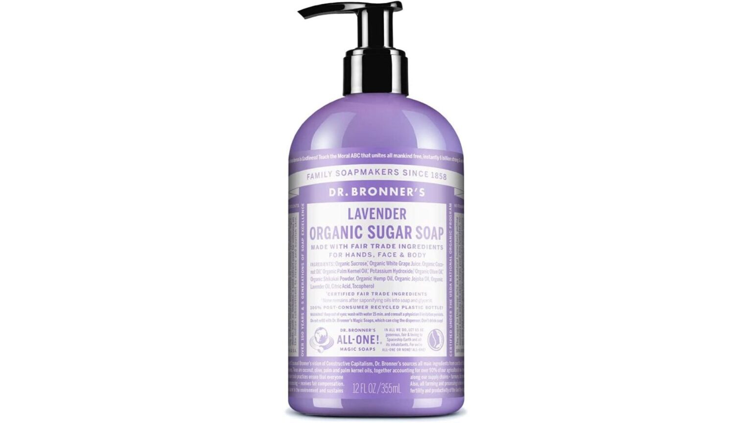 Dr.Bronner’s(ドクターブロナー) ORGANIC SUGAR SOAP ラベンダー earthism