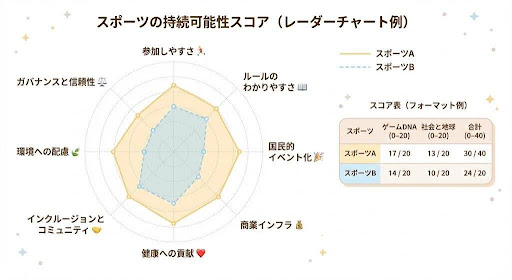 「ゲームのDNA」と「二重のサステナビリティ」を統合したスコア
